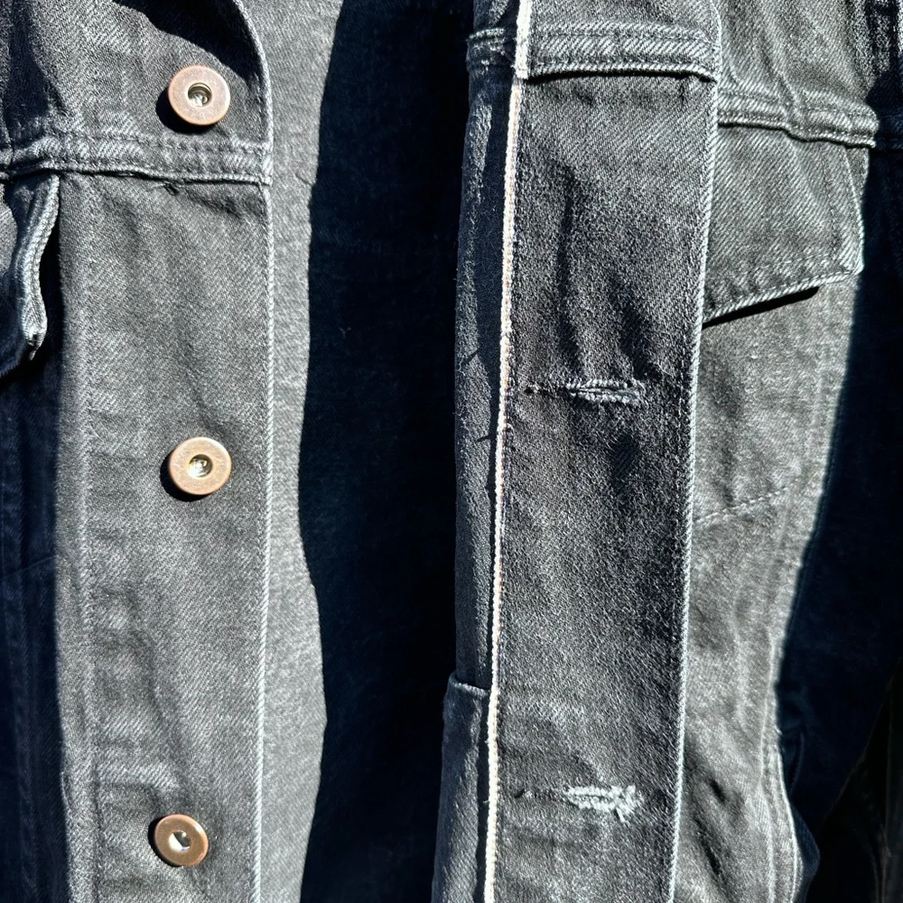 Tellason denim jacket men’s, black color,  size L, selvedge denim - Picture 3 of 10